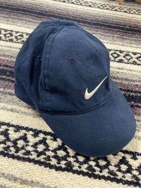3/$12 Nike Toddler Child Logo Swoosh Navy Blue Hat Cap Velcro Adjustable Boy Gir